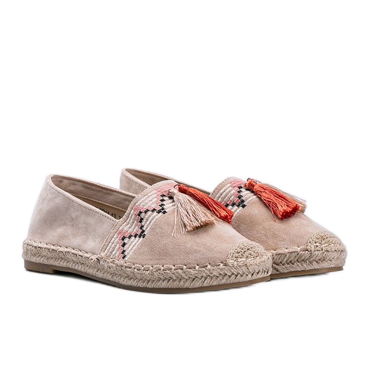 Béžové espadrilky s třásněmi Alyana béžový Béžové espadrilky s třásněmi Alyana béžový