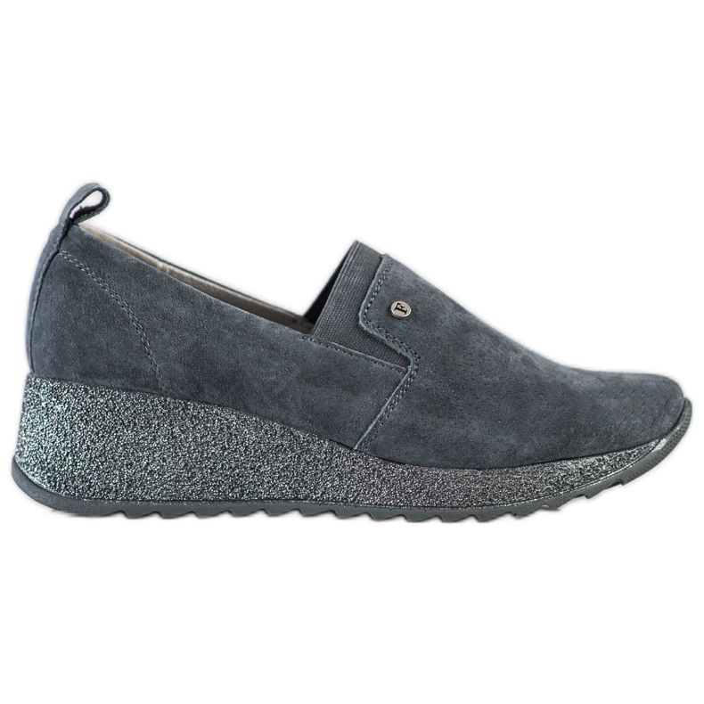 Filippo Kožené brokátové boty šedá