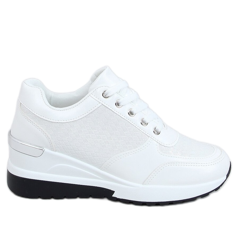 Bílé sportovní boty MY-2717 Bílé na skryté klínové patě bílý Bílé sportovní boty MY-2717 Bílé na skryté klínové patě bílý