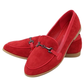 Červené dámské mokasíny 8742 Red červený