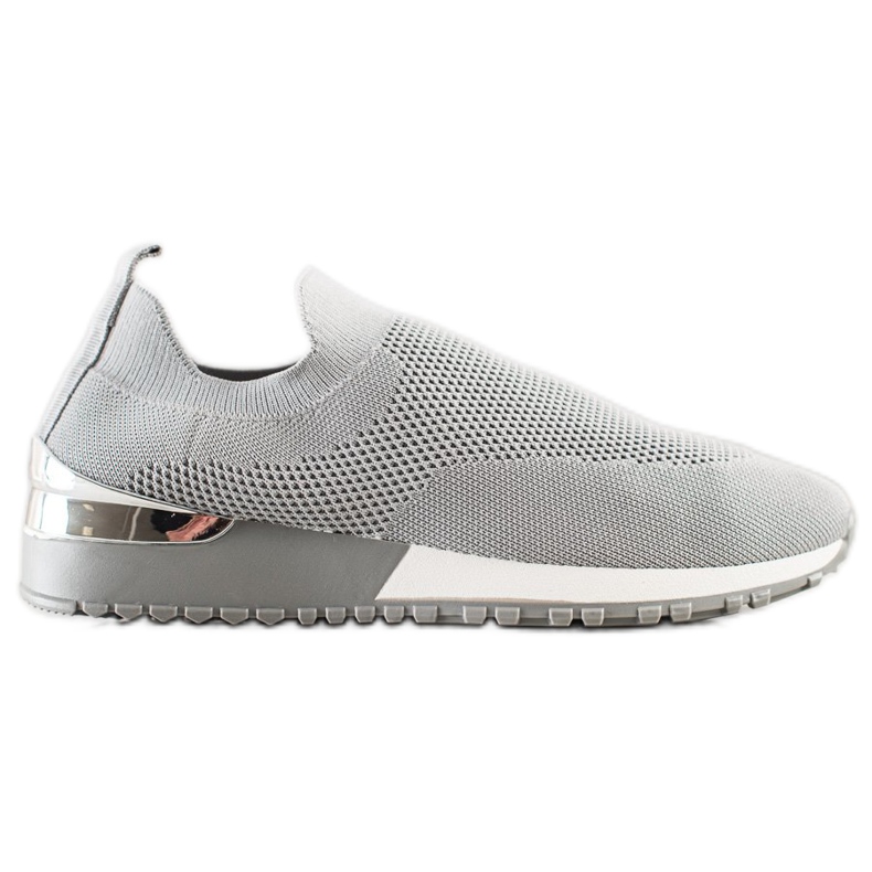 SHELOVET Textilní prolamované tenisky šedá SHELOVET Textilní prolamované tenisky šedá