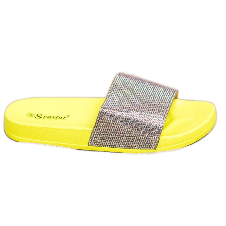 Seastar Pantofle S Krystaly zlatý žlutá