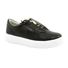 Filippo Stylové černé kožené tenisky DP2041/21 BK Black černá Filippo Stylové černé kožené tenisky DP2041/21 BK Black černá