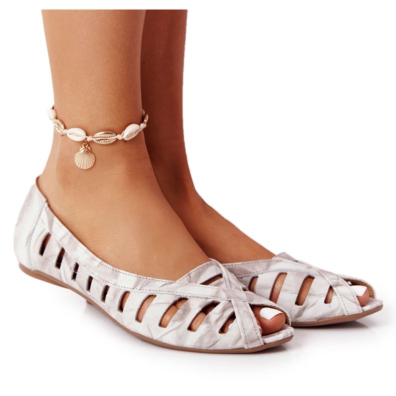 Maciejka Béžovo-šedé kožené balerínky 04506-04 béžový šedá Maciejka Béžovo-šedé kožené balerínky 04506-04 béžový šedá