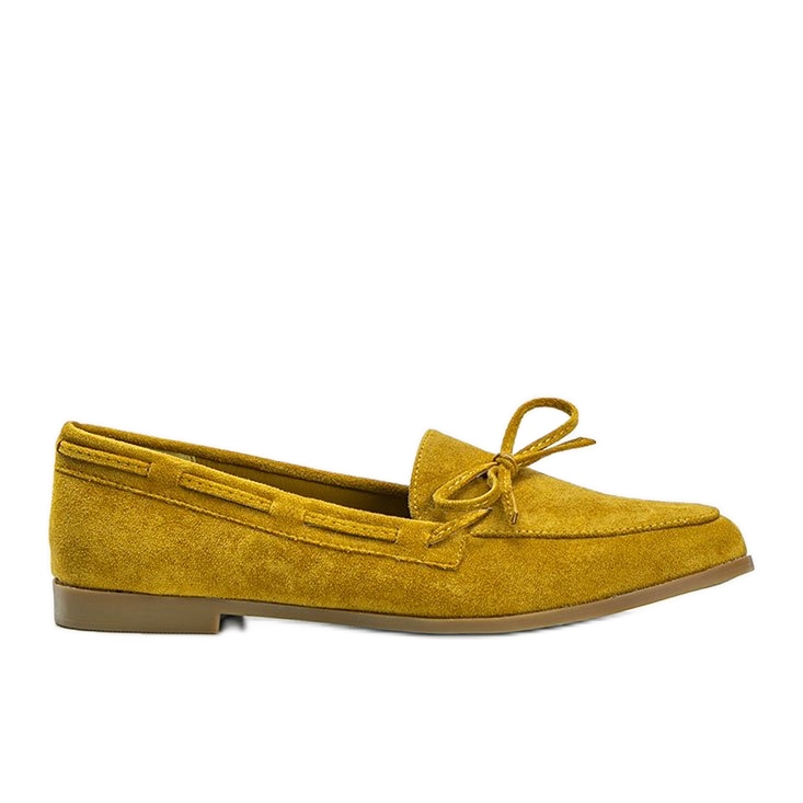Mustardové mokasíny z eko semiše Kierra žlutá