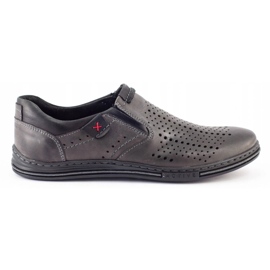 Polbut Pánské letní boty Brogues 401 šedá