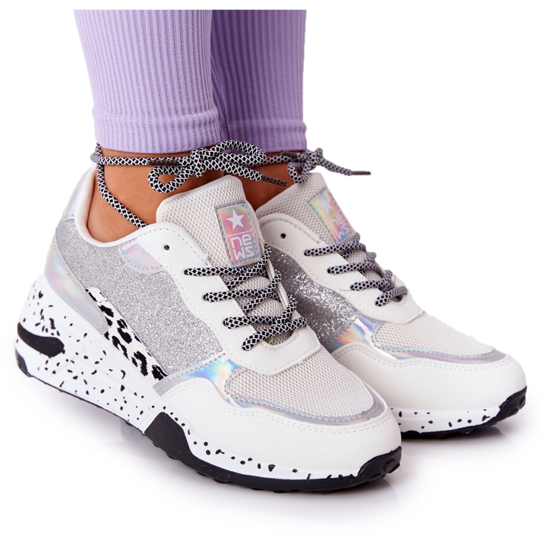 NEWS Dámské klínové tenisky bílé s brokátem Avery bílý