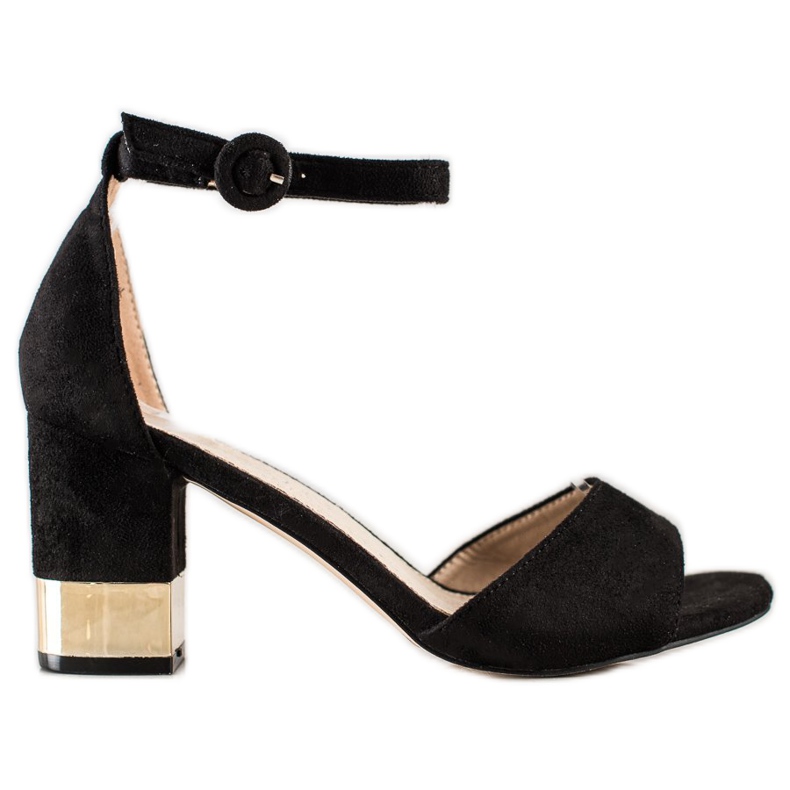 Filippo Sandály s ozdobnou patou černá Filippo Sandály s ozdobnou patou černá