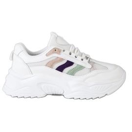 SHELOVET Tenisky S Barevnými Pruhy bílý