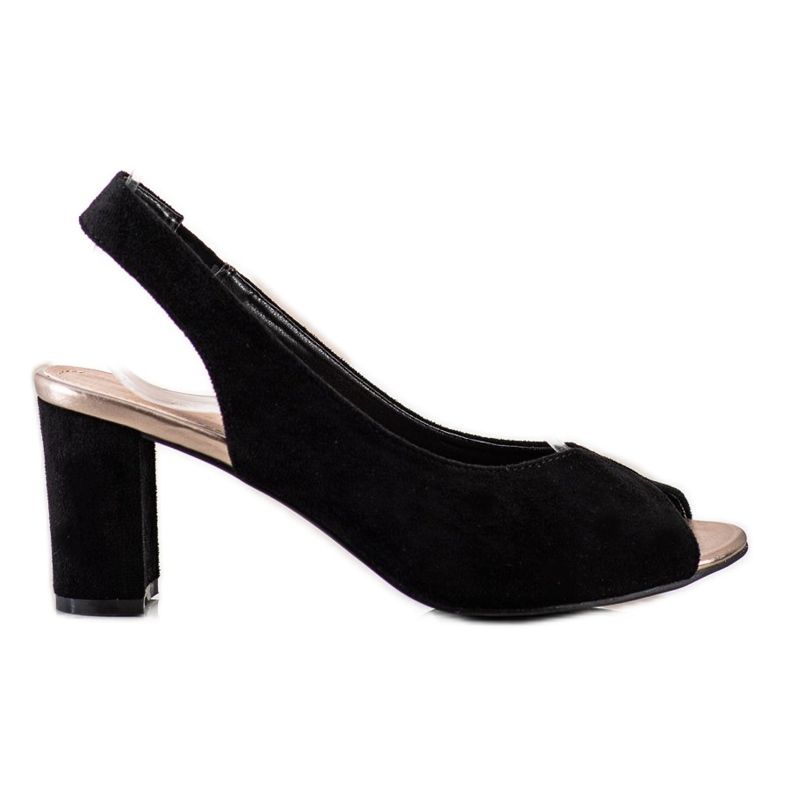 Evento Semišové sandály na baru černá
