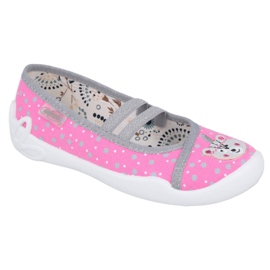 Dětské boty Ballerinas Befado 116X284 růžový stříbrný šedá Dětské boty Ballerinas Befado 116X284 růžový stříbrný šedá