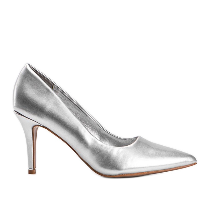 Stříbrné lodičky z ekokůže Ally stříbrný Stříbrné lodičky z ekokůže Ally stříbrný