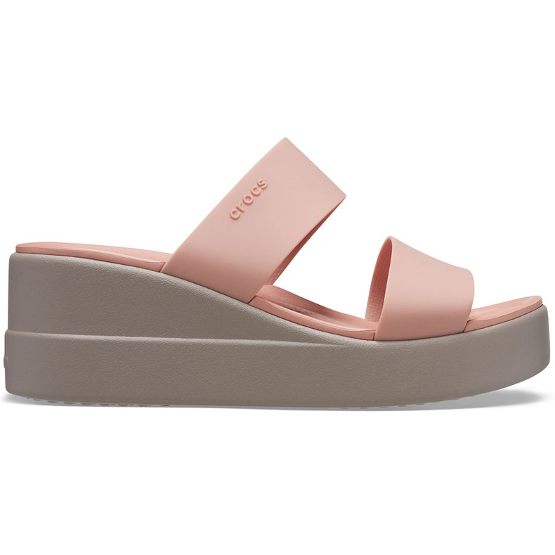 Dámské pantofle Crocs Brooklyn Mid Wedge růžovo-béžové 206219 6RL růžový
