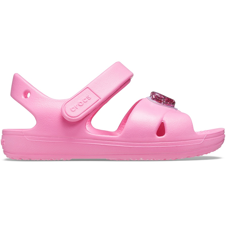 Dětské sandály Crocs Classic Cross Strap Charm pink 206947 669 růžový