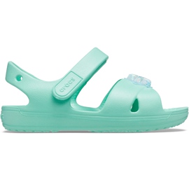 Dětské sandály Crocs Classic Cross Strap Charm mint 206947 3U3 zelená