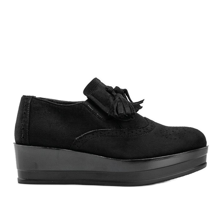 Černé semišové brogues na klínu Makenzie černá