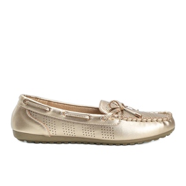 Prolamované mokasíny z eko kůže Golden Esther zlatý