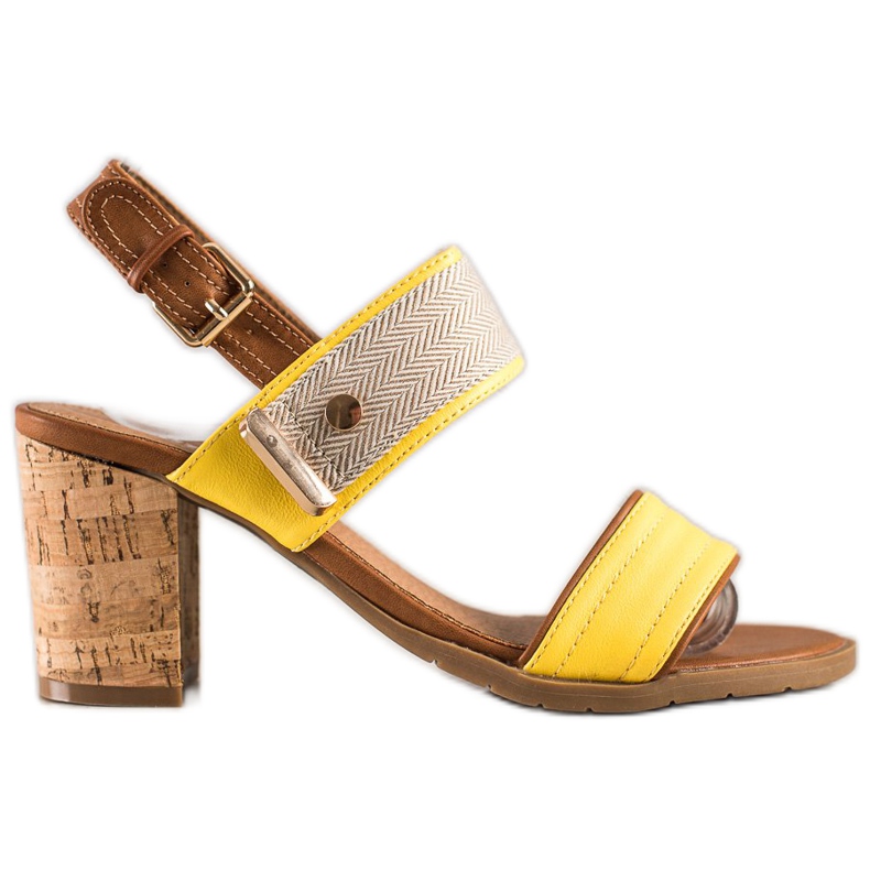Evento Pohodlné sandály na baru hnědý žlutá Evento Pohodlné sandály na baru hnědý žlutá
