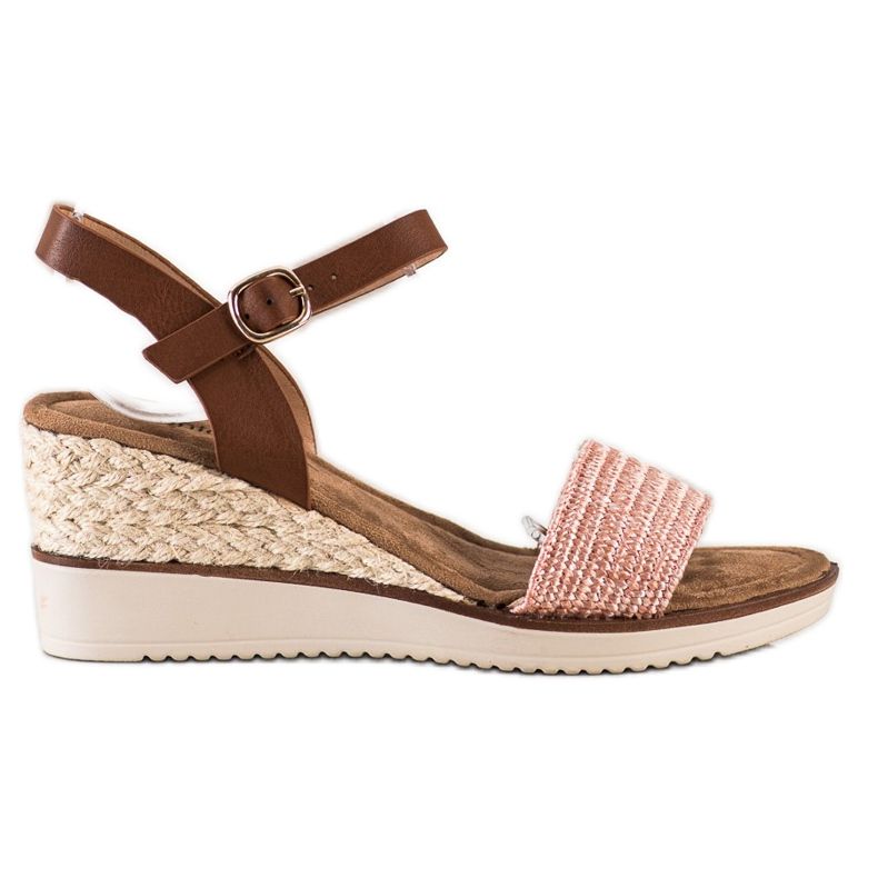 Evento Lehké pletené sandály hnědý růžový