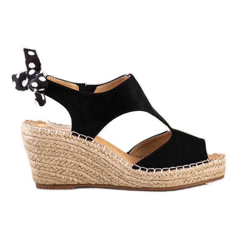 Evento Espadrilové sandály s mašlí černá