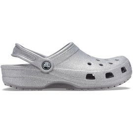 Crocs Stříbrný dámský klasický třpyt Clog 205942 040 stříbro