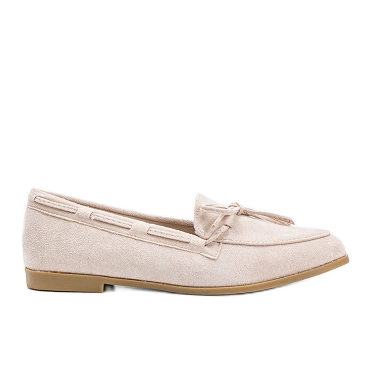 Béžové mokasíny z eko semiše Kierra béžový