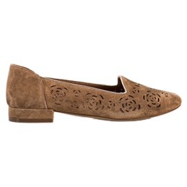 Kožená čerpadla s růžemi Sergio Leone hnědý Kožená čerpadla s růžemi Sergio Leone hnědý