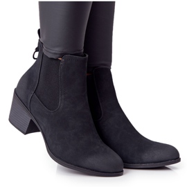 PJ1 Dámské černé teplé boty Jodhpur Heel Trinity černý