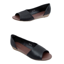 Černé vystřihované balerínky 8278 Black černý