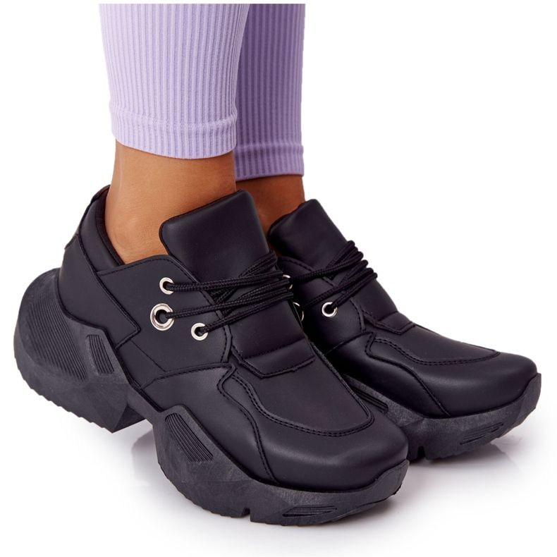 PS1 Dámské tenisky na masivní černé bublinkové podrážce černá