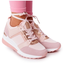 PS1 Klínové tenisky Pink Bye Bye Love růžový zlatý PS1 Klínové tenisky Pink Bye Bye Love růžový zlatý