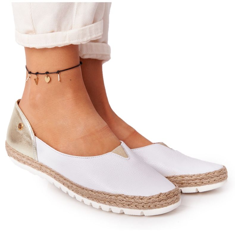 Kožené baleríny Maciejka 05056-11 bílé a zlaté bílý zlatý Kožené baleríny Maciejka 05056-11 bílé a zlaté bílý zlatý