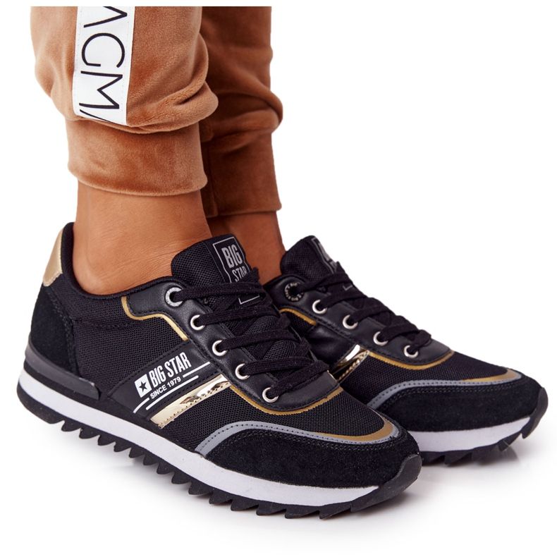 Dámská sportovní obuv Memory Foam Big Star HH274272 Černá zlatý