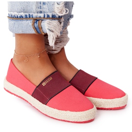 Červené espadrilky na pletené podrážce Big Star HH274478 červený