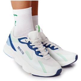 Dámské sportovní boty Memory Foam Big Star HH274810 bílo-zelené bílý modrý zelený