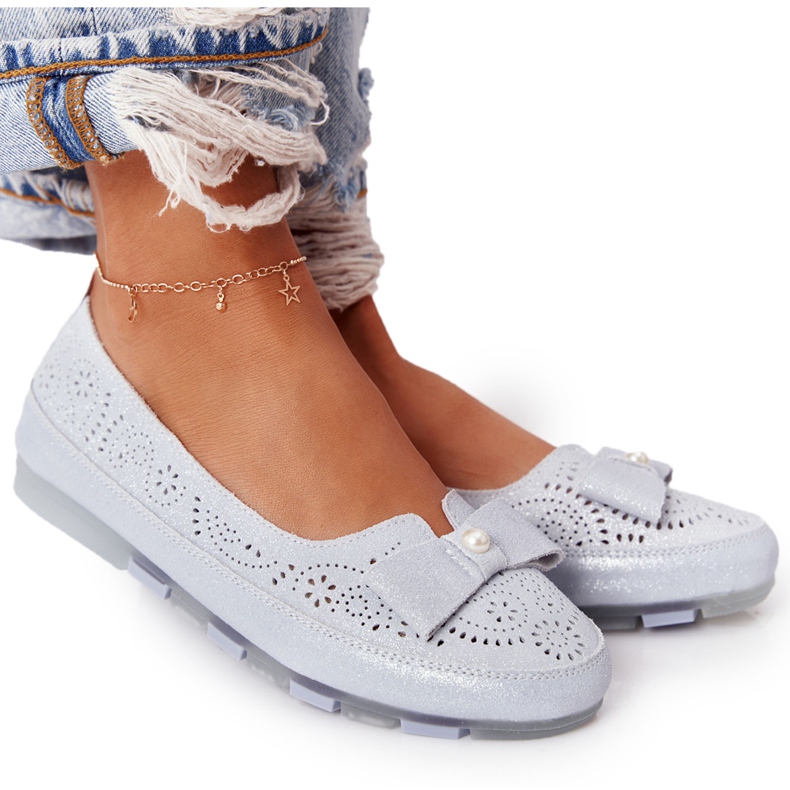 Ekologické modré balerínky Rio Flore Leather modrý Ekologické modré balerínky Rio Flore Leather modrý