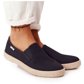 Černé espadrilky na pletené podrážce Big Star DD274017 černý