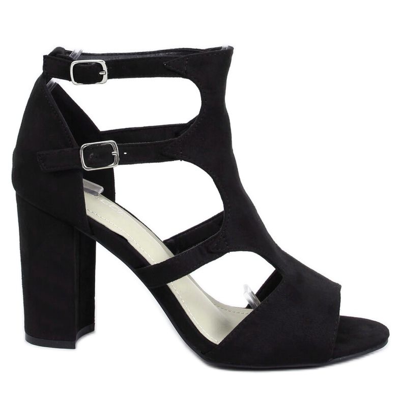 Černé sandály na vysokém podpatku 168-231 Black černá