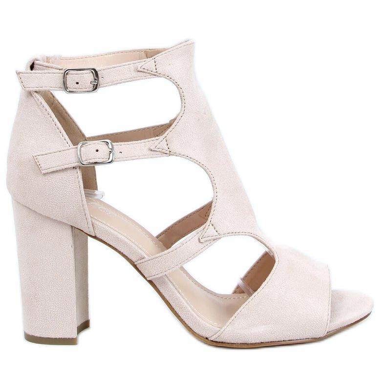 Béžové sandály na vysokém podpatku 168-231 Beige béžový