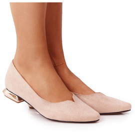 Mokasíny na zlatých podpatcích Vinceza 21-10601 béžová béžový Mokasíny na zlatých podpatcích Vinceza 21-10601 béžová béžový