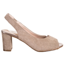 Evento Semišové sandály na baru béžový