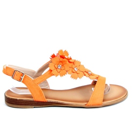Oranžové dámské sandály F3273 Orange pomerančový