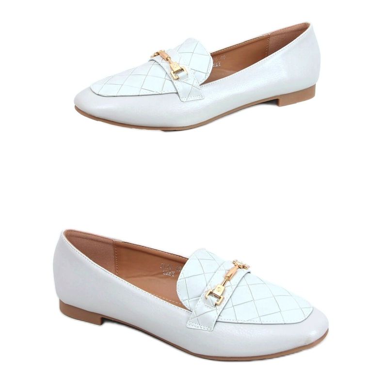 Šedé Dámské šedé mokasíny JL76 šedé modrý šedá