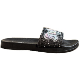 SHELOVET Super flitrové pantofle černý