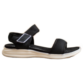 Evento Pohodlné sandály se suchým zipem černý