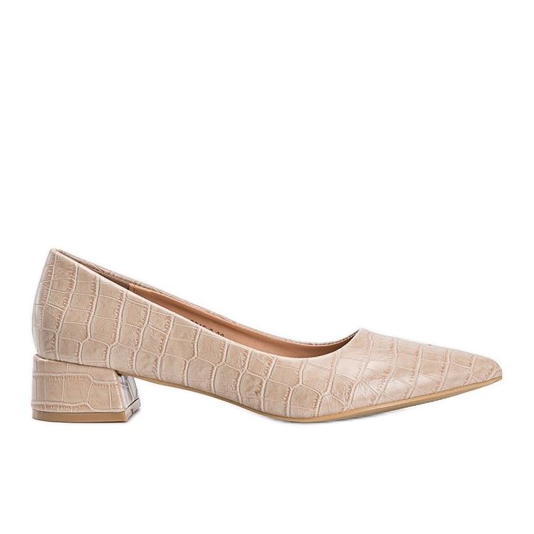 Béžové lodičky na cihle ve vzoru hadí kůže Hallie béžový