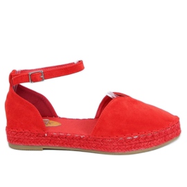 Espadrilky pro ženy s broušeným červeným 1219 červeným