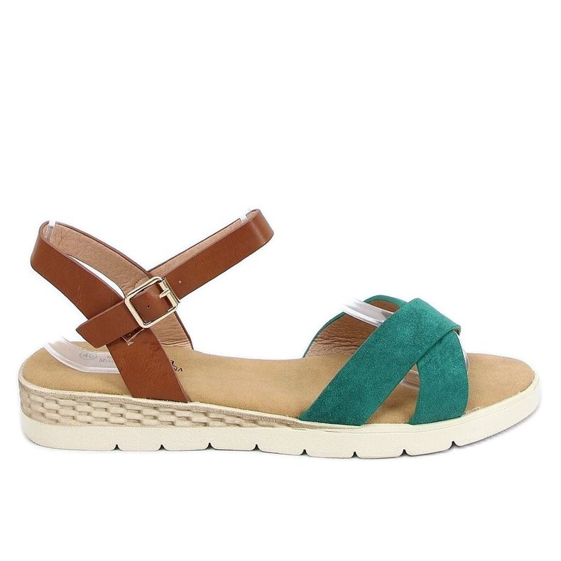 Zelené dámské sandály 1031-15 zelené hnědý zelená