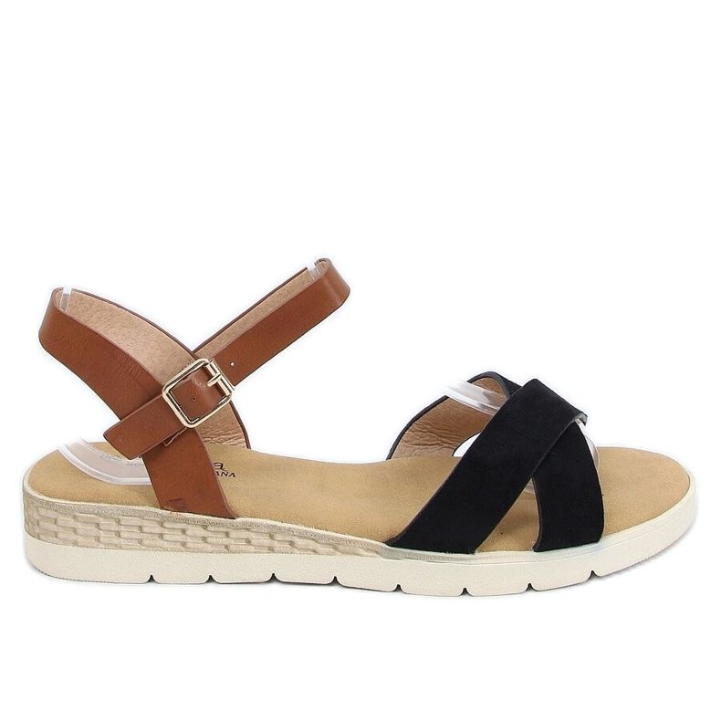 Černé dámské sandály 1031-15 Black hnědý černá