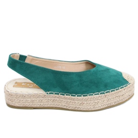 Zelené espadrilky s otevřenými podpatky M-518 Green zelená